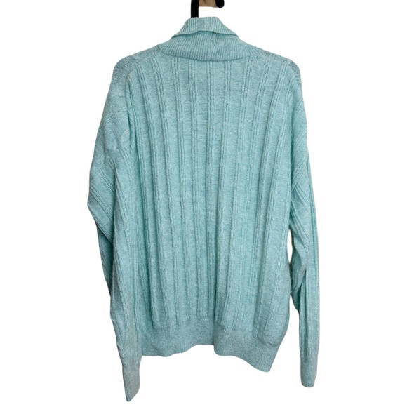 Vintage 90s Turquoise Turtleneck Sweater - Picture 2 of 4